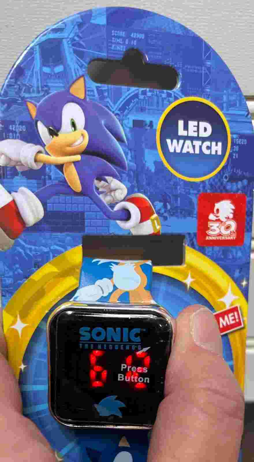 NEW Sonic the Hedgehog 30th Anniversary Kids LED Wrist Watch