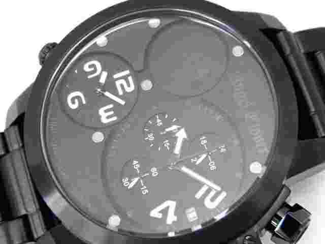 ANGEL CLOVER Men's Watch Used Time Craft GMT Chrono BE48BKBK Quartz SS