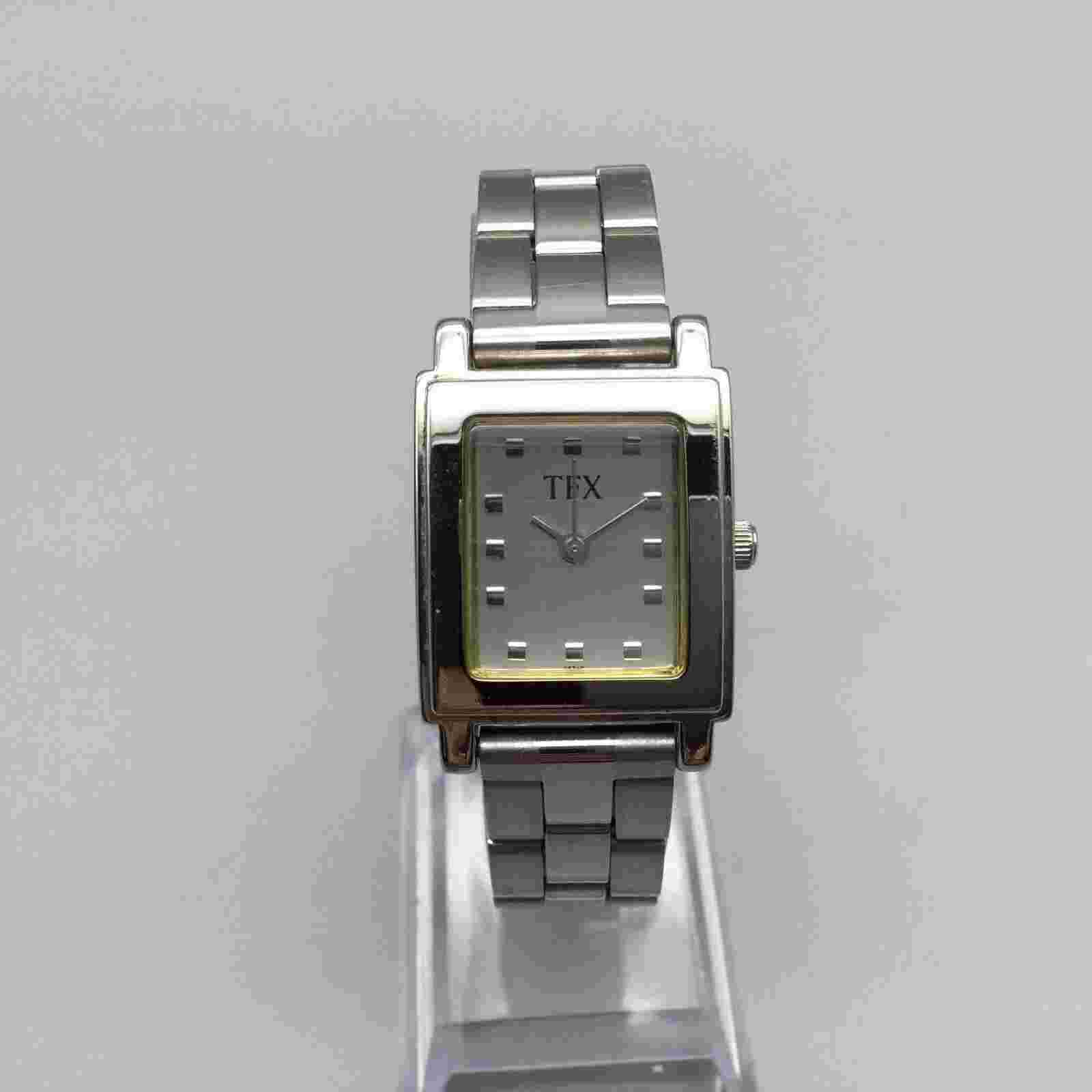 TFX by Bulova Watch Women Silver Tone Tank 2005 36T10 New Battery 6"