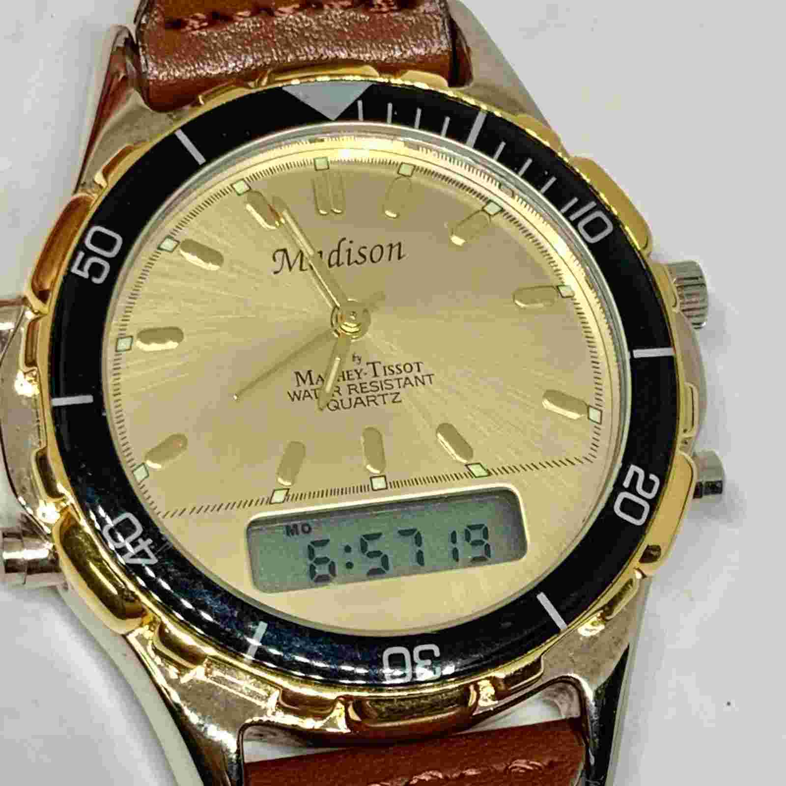 Madison by Matthew Tissot vintage analog/digital men’s wrist watch 40mm running