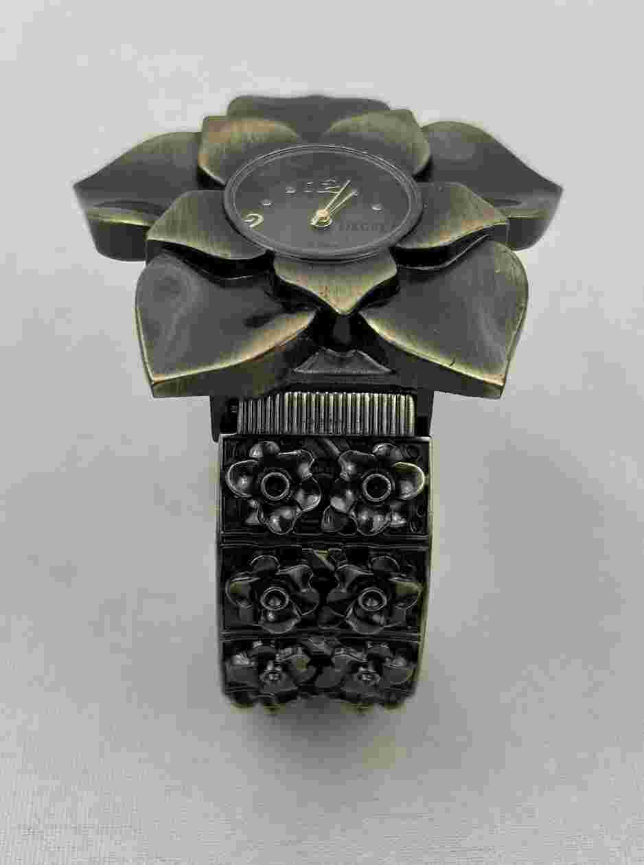 Vtg Decree Bronze "Flower" Ladies Quartz Watch Needs Battery