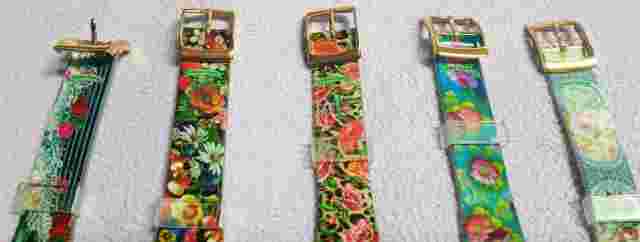 Watch Michal Negrin Quartz Beautiful flowers plastic band Israel