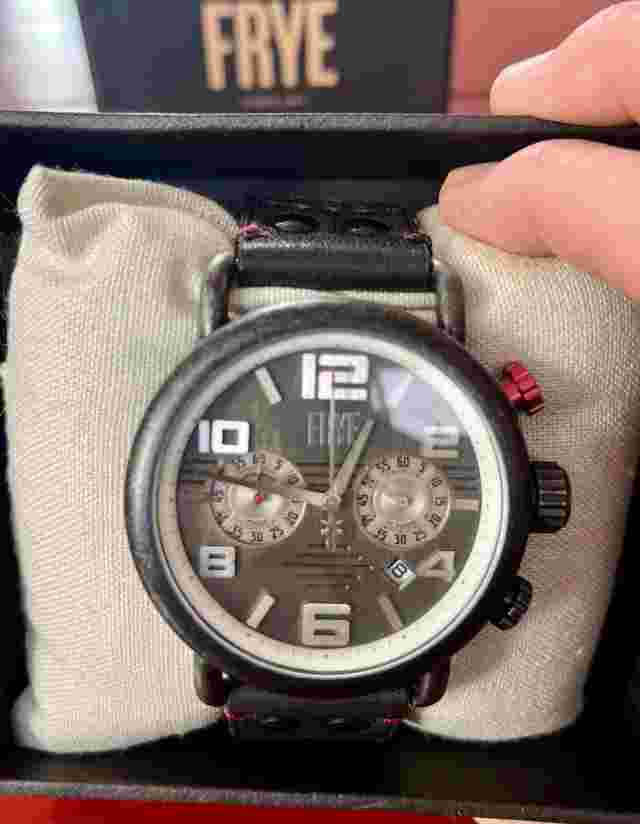 Frye Men's Officer Chronograph Leather Strap Watch  37FR00003-02 NEW W/ TAGS!!