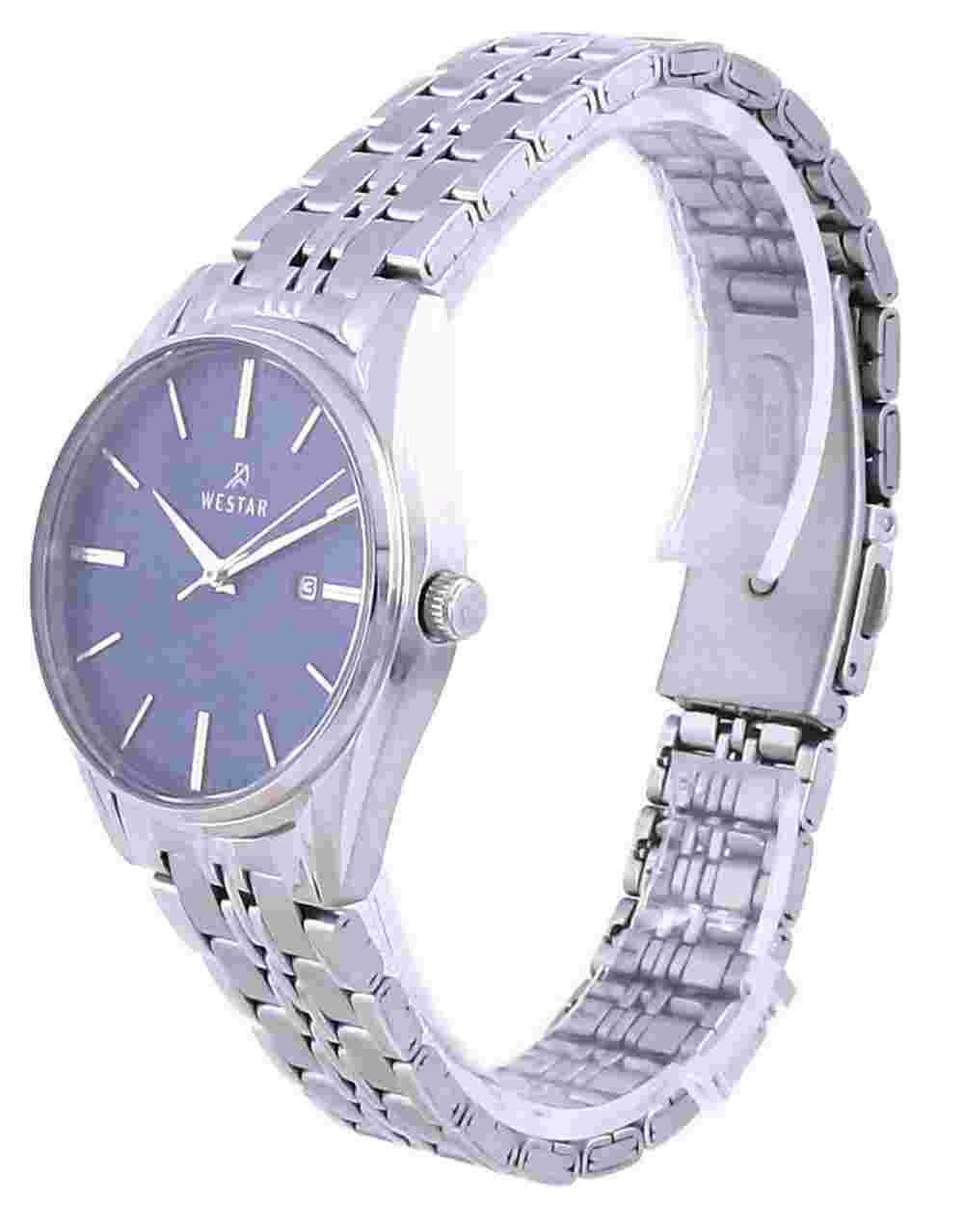 Westar Blue Dial Stainless Steel Quartz 40210 STN 104 Women's Watch