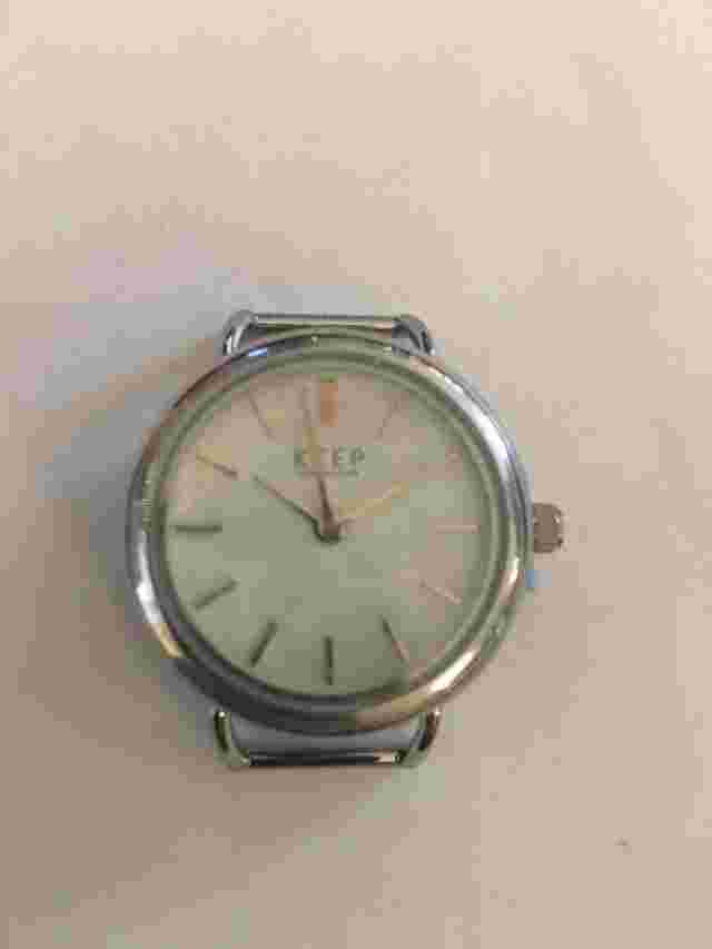 KEEP Collective Sliding Watch Charm Silver Round Face With Battery