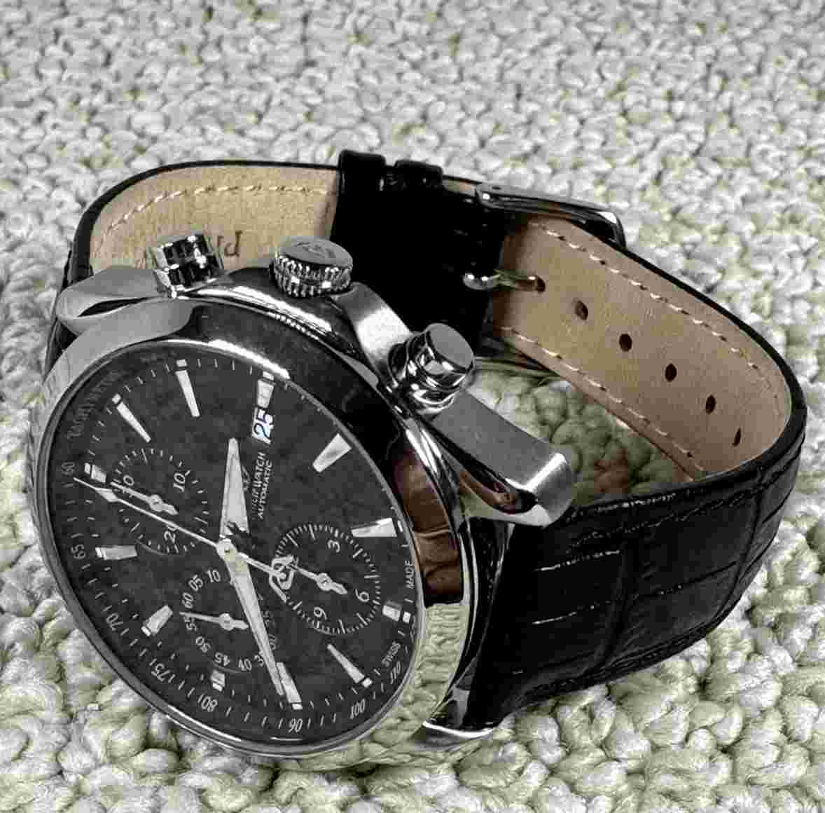 Philip Watch Swiss Automatic Chronograph Valjoux 7750, New in Box, Very Rare