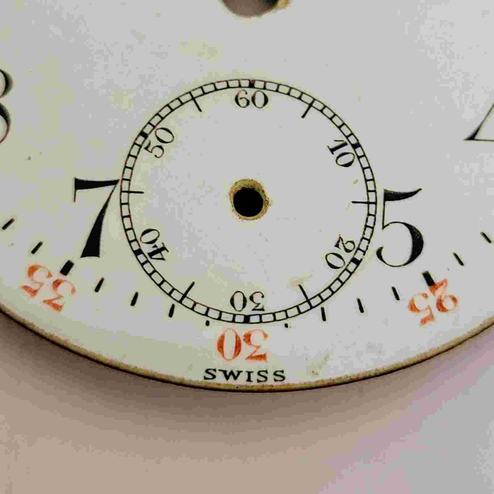 IMPERIAL NON MAGNETIC PORCELAIN POCKET WATCH DIAL FACE 37.7mm