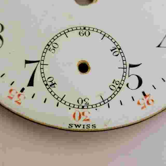 IMPERIAL NON MAGNETIC PORCELAIN POCKET WATCH DIAL FACE 37.7mm