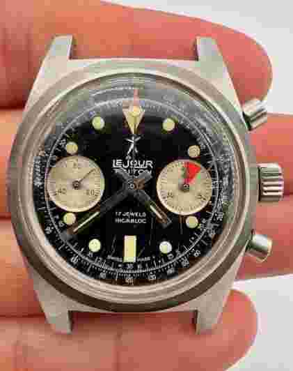 CLASSIC RARE 1960s Le Jour Triton Chronograph Dive Watch