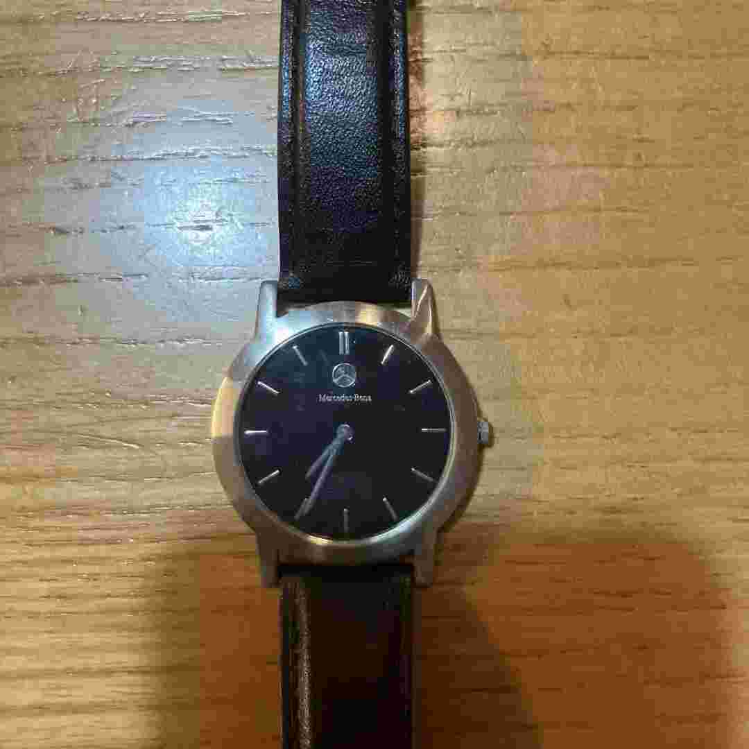 Mercedes Benz original Watch Analogue Wristwatch Black used in japan