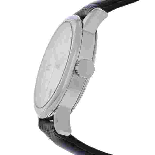 LeVian Men's Stainless White Dial Black Leather Strap Swiss Quartz Watch ZAG 230