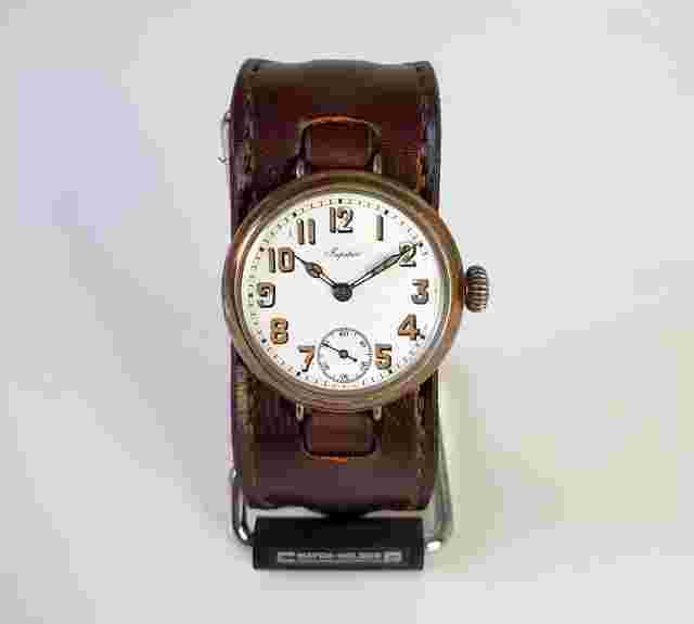 Vintage Jupiter Trench Watch Large 40mm White Enamel Cal Cortebert 489 Working