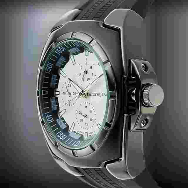 NEW Alexander Dubois 62623305 Rhone Multi-Function Mens Watch w/Day/Date WHITE