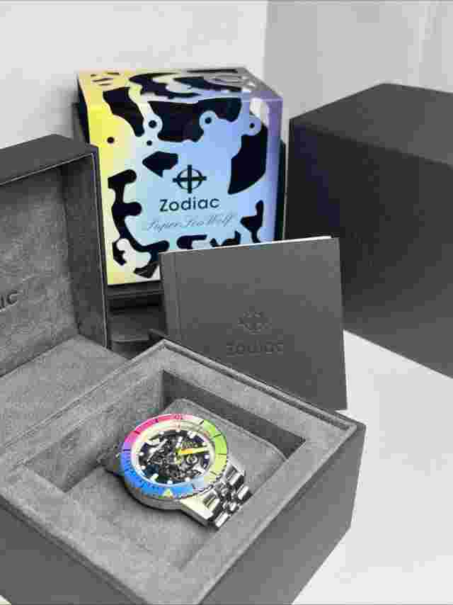 Zodiac Super Sea Wolf Skeleton Rainbow Limited Ed Ref. ZO9298 W/ Box & Manual