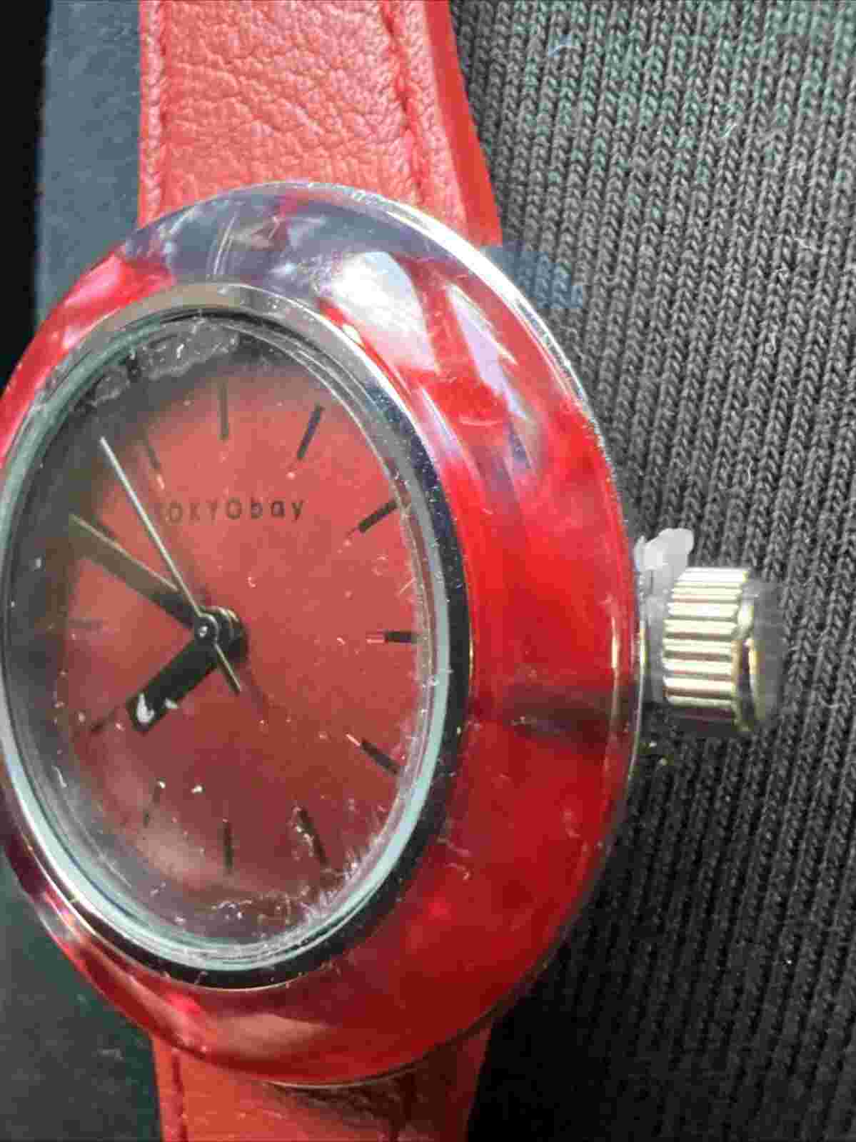 Red face Watch TOKYOBay Tokyo Bay Womans Red Dial Red leather Band