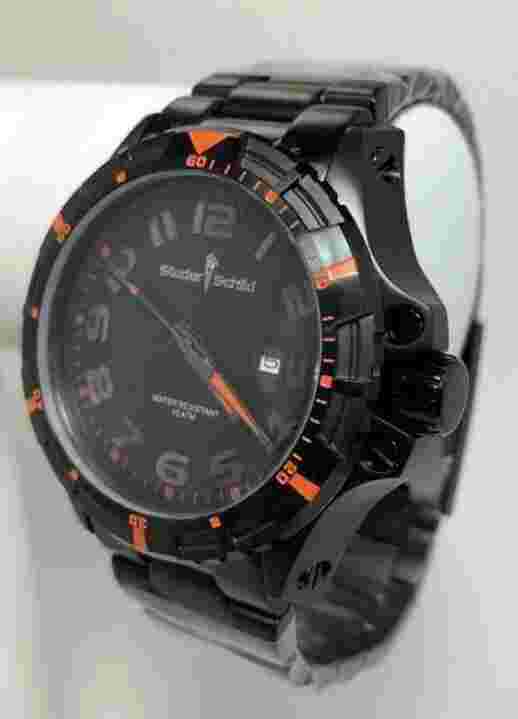NEW Studer Schild 0102M Dyson Series Multi-Function Mens Black/Orange Date Watch