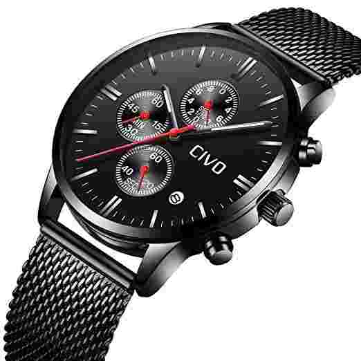 Mens Chronograph Watch Date Calendar Analogue Quartz Watch Fashion Wrist