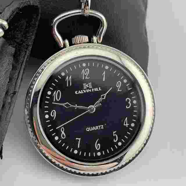 Calvin Hill Pocket Watch Eagle Carrying Case 40mm Watch Case Quartz Three Hands