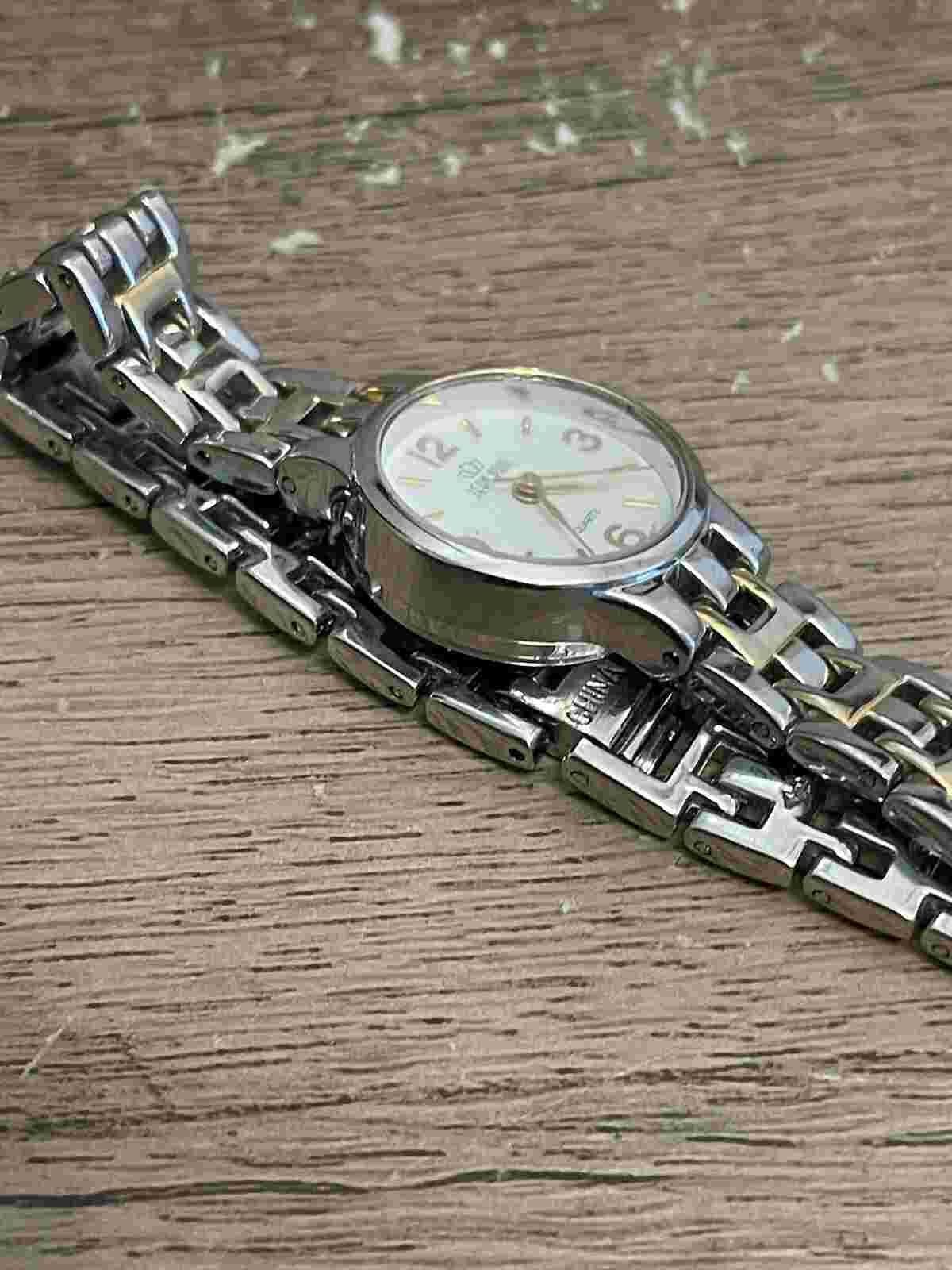 Jean Paul Wristwatch Gold and Silver Two Tone Band Round  Face Elegant