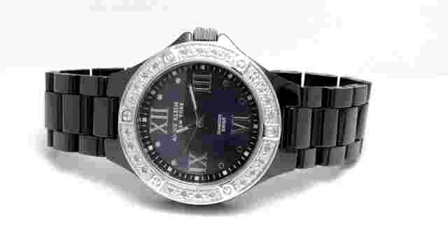 Anne Klein 12/2023BMBB Women's Ceramic Mother of Pearl Dial Diamond Watch $495