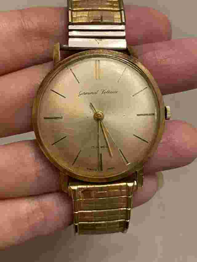Men's Vintage 14K Gold Germinal Voltaire 106Y 17J Watch w/Choice of NOS Band