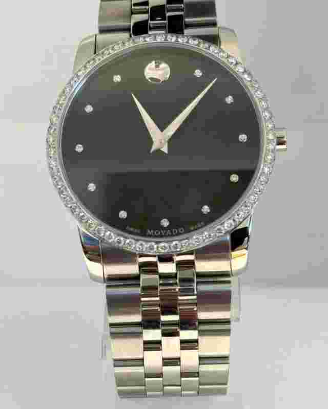 Movado Luxury Mens Watch Black Face 07.1.14.1142 Museum 40mm P8l80739a