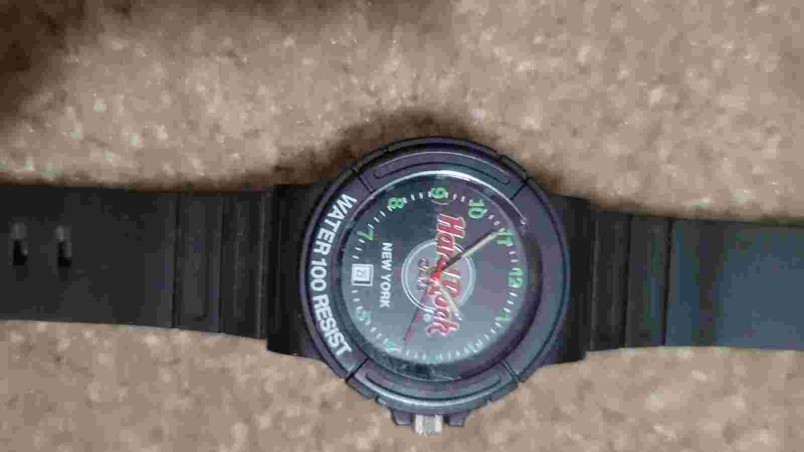 Vintage Black Hard Rock Cafe Watch New York Excellent Condition