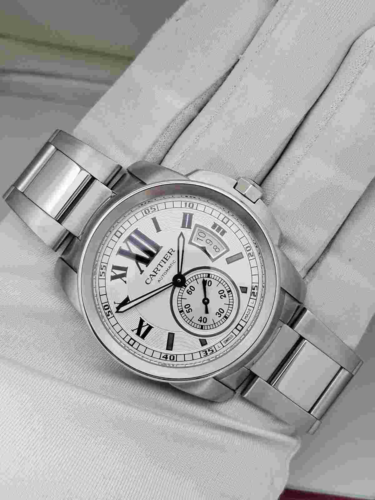 Cartier Calibre de Cartier Silver Men's Watch - W7100015