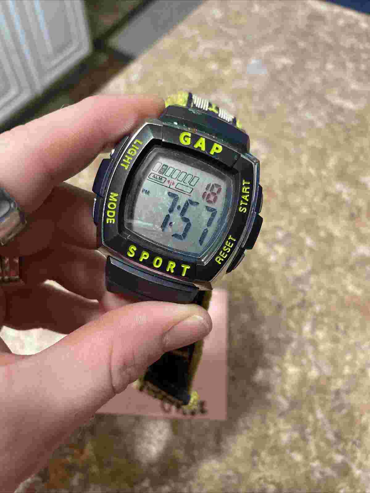 Gap Digital Watch Navy Blue And Green  Silver Tone Details