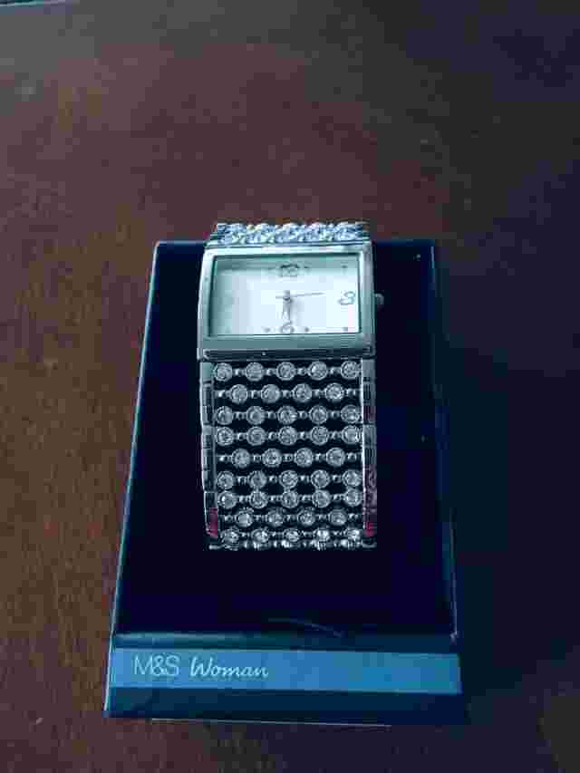 Marks and Spencer Srovisky stone Silver Party Wrist watch Width of the Face 4 cm