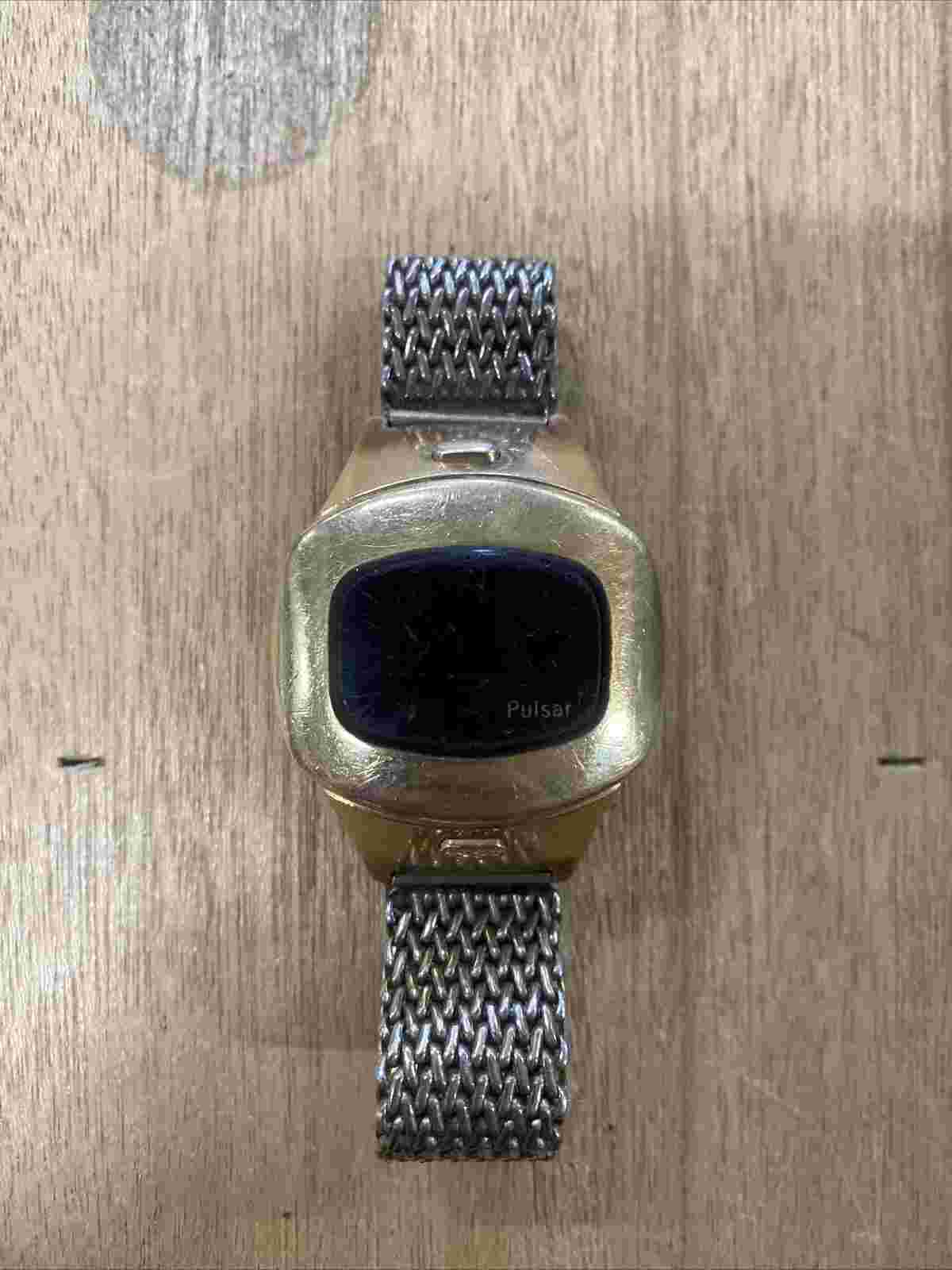 Pulsar Time Computer Vintage 1970's 14k Gold Filled Mens Watch (P4?) Working!