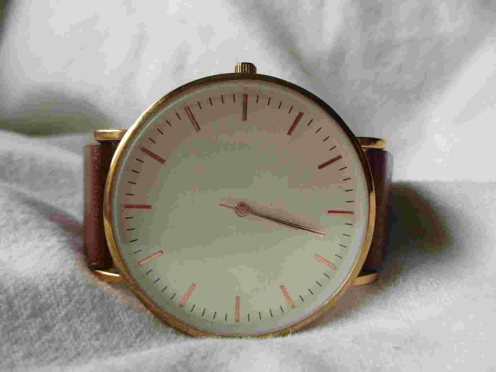 H&M Brown & Gold Toned Wristwatch w/ Adjustable Buckle Band