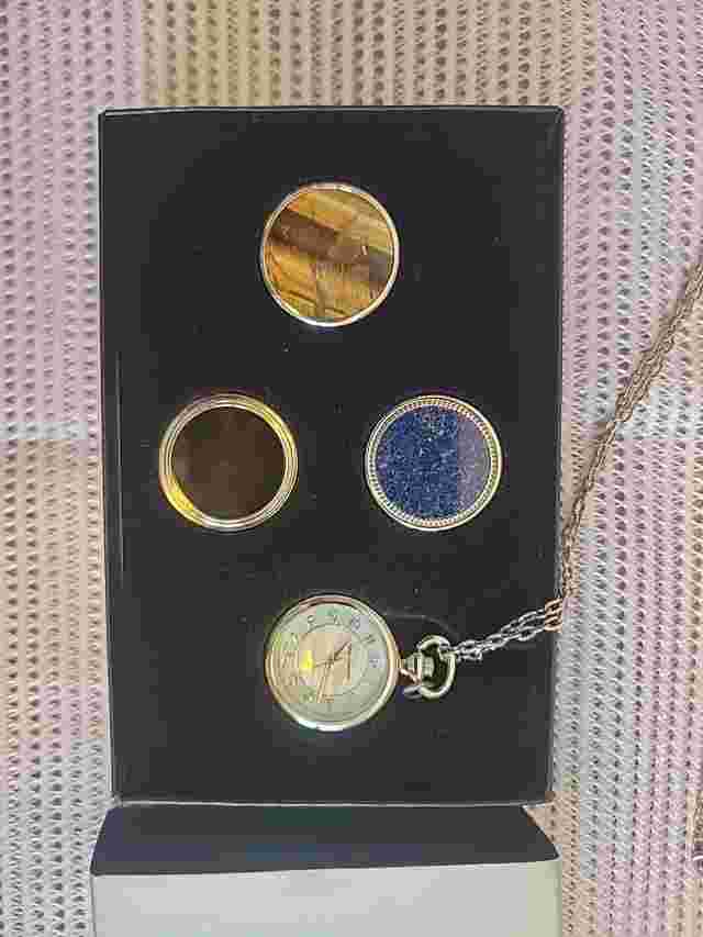 Gem Essence Pocket Watch 32mm Changeable Back Case . New Battery