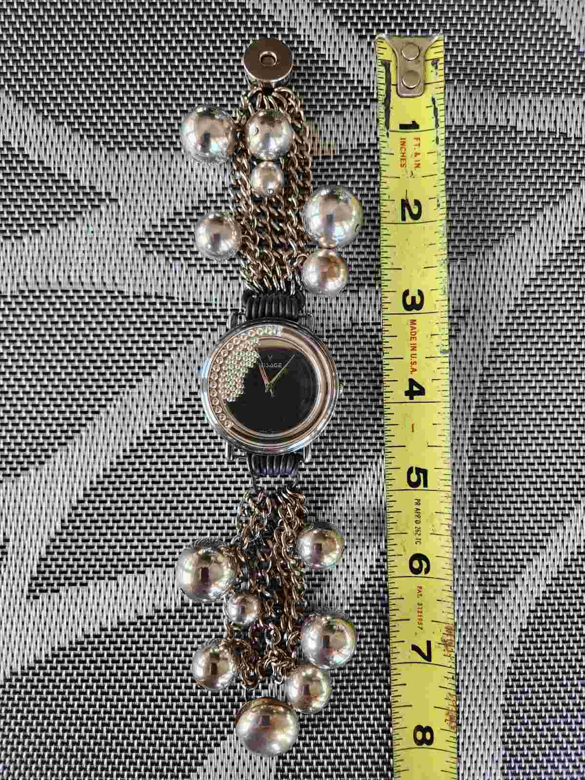 Vintage Visage Ladies Elegant "Rolling  BB's" Sterling SIlver Fancy Dress Watch