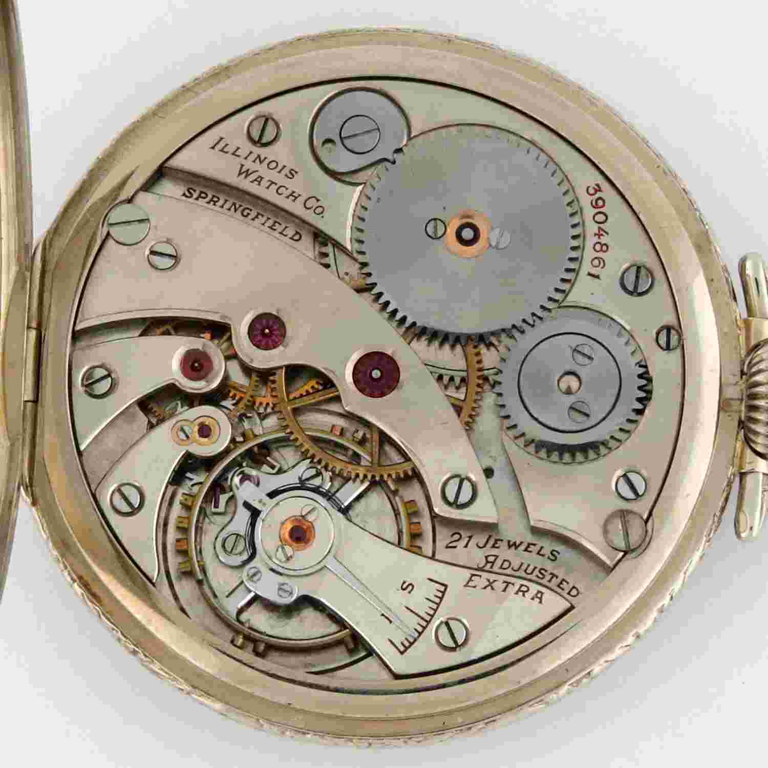 Illinois 14KW Gold Enamel Aristocrat Grade 439 Extra 4-Star Rarity Pocket Watch