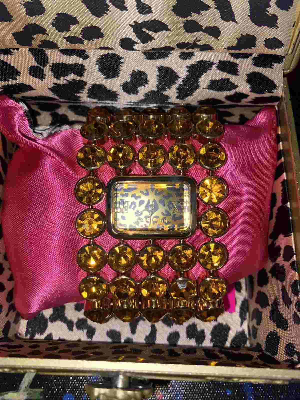 Betsey Johnson Watch with Orange Stones (New)