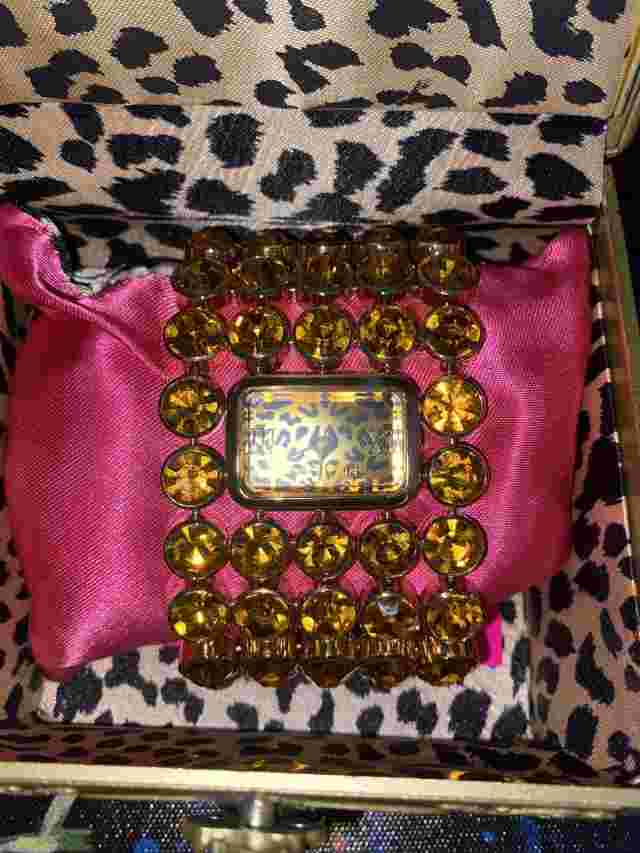 Betsey Johnson Watch with Orange Stones (New)