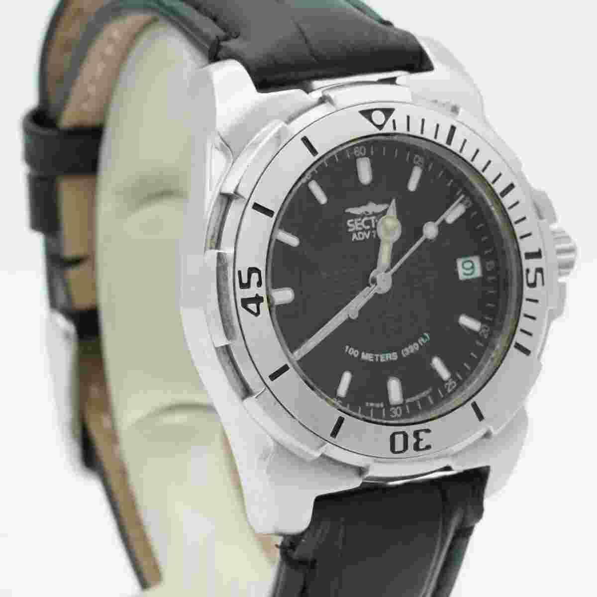 Sector Adventure 7500 Quartz Men 39mm Watch Steel Leather Band Vintage