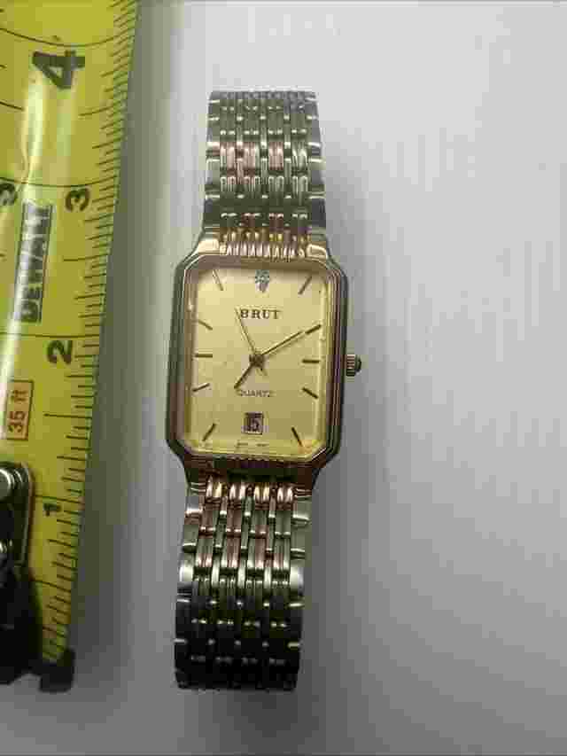 Vintage Brut Diamond hexagon Worn Gold tone Men's Watch Untested