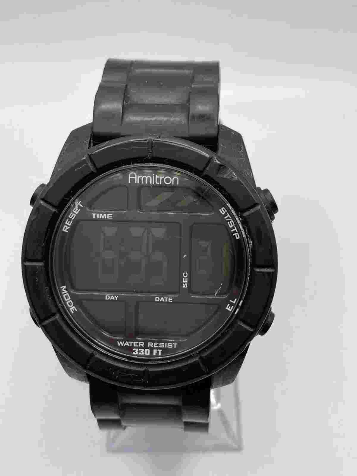 Armitron Men’s All Sport Black Rasin Digital Quartz Watch 40/8253 New Batt