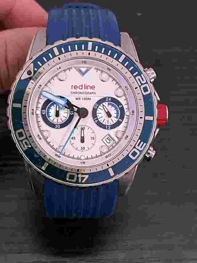 Men's Red Line Chronograph Stainless Steel Bracelet Watch  WR 100M