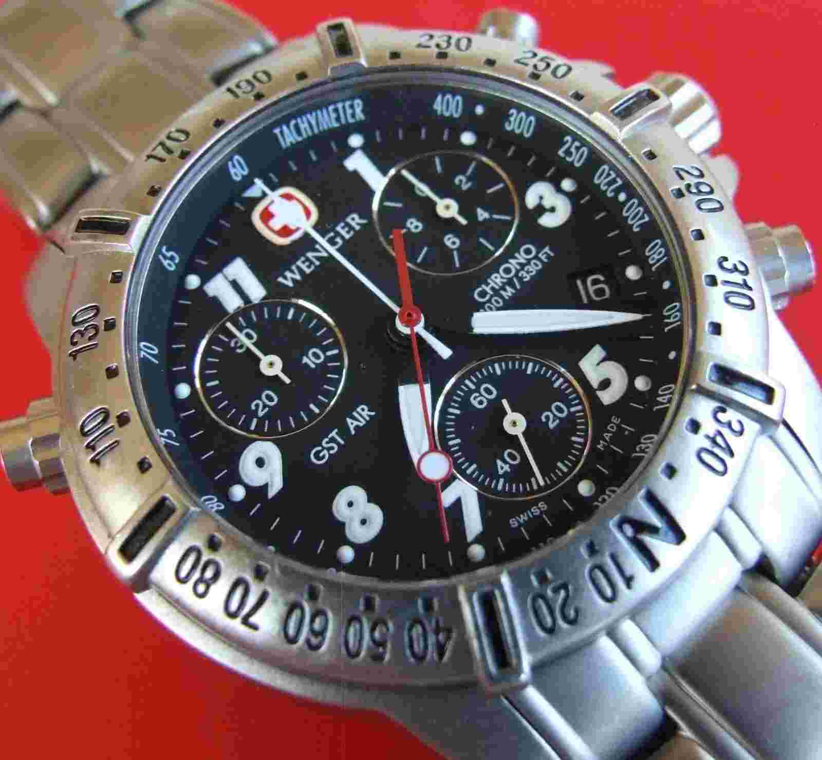 ULTRA Rare WENGER GST AIR TITANIUM Swiss Army CHRONO~Ratchet Compass~Ti Bracelet