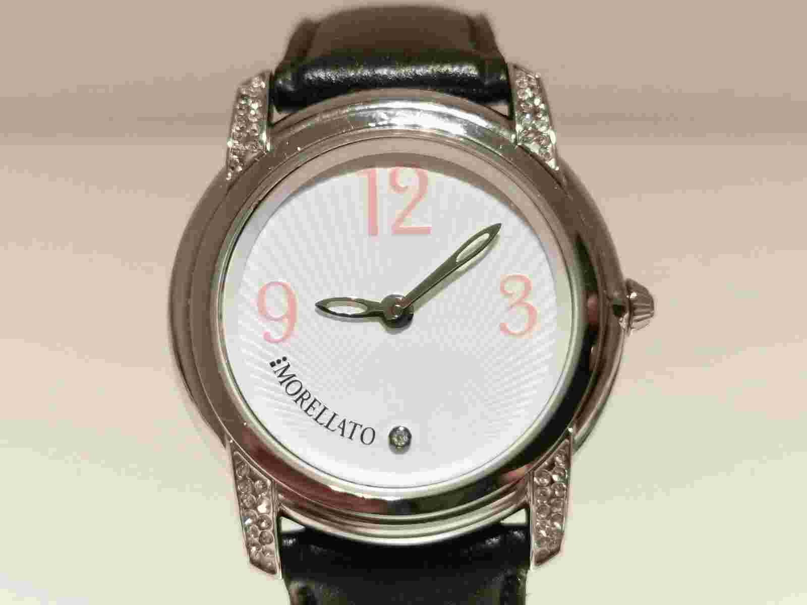 RETRO LUXURY LADIES ITALY STAINLESS STEEL QUARTZ WATCH "MORELLATO"WITH STONES
