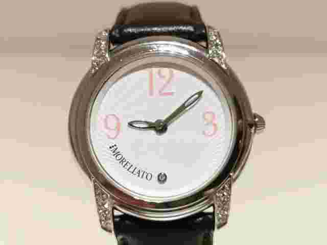 RETRO LUXURY LADIES ITALY STAINLESS STEEL QUARTZ WATCH "MORELLATO"WITH STONES