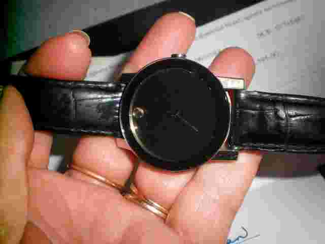 Movado Museum Mirror Face Leather Men's Watch 84 G1 2896 + WOMAN DIAMOND WATCH