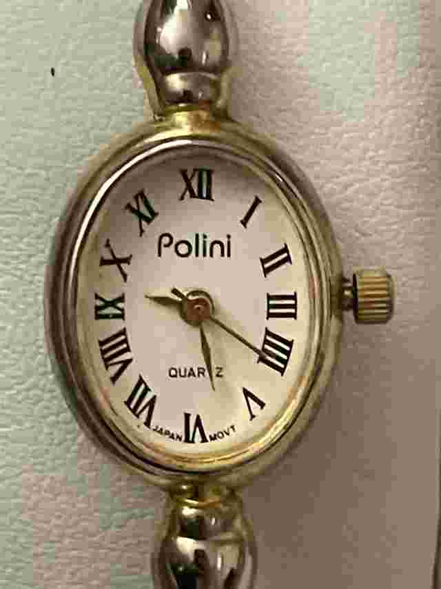 Vintage Polini Ladies Watch in Silver And Gold Tone With Stainless Rope Bracelet