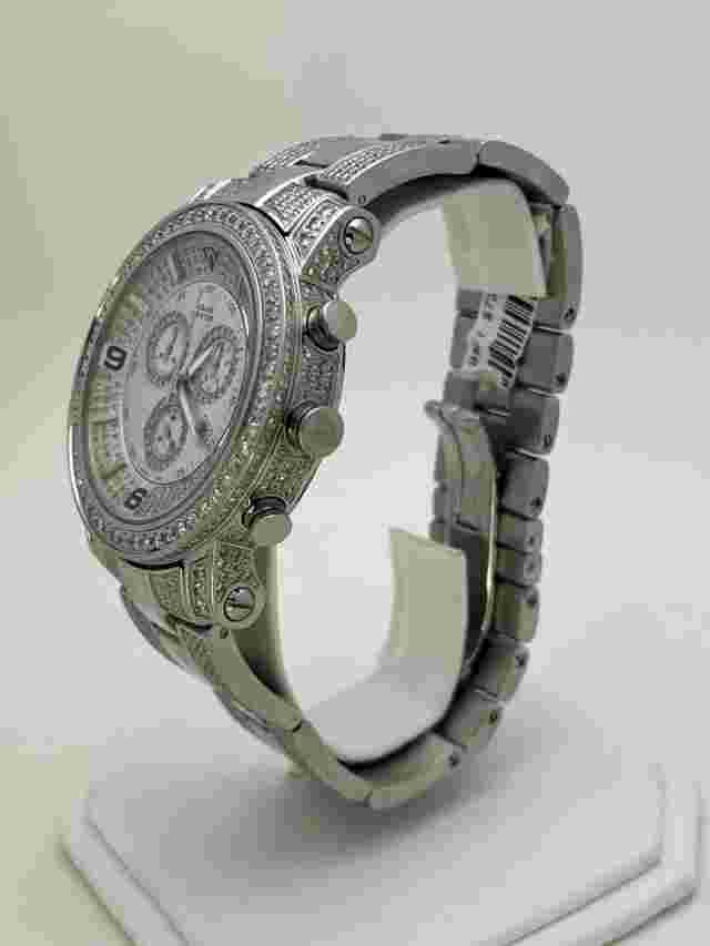 Aqua Master Diamond Watch Stainless Steel Chrono with Diamond Band
