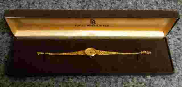 Vintage 14K Paul Breguette Ladies Wrist Watch 14K Tapered Band