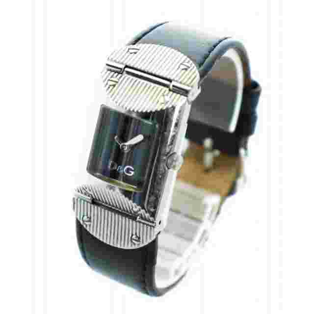 Dolce & Gabbana DG Time Square Watch Black Dial Leather Strap Quartz GY18