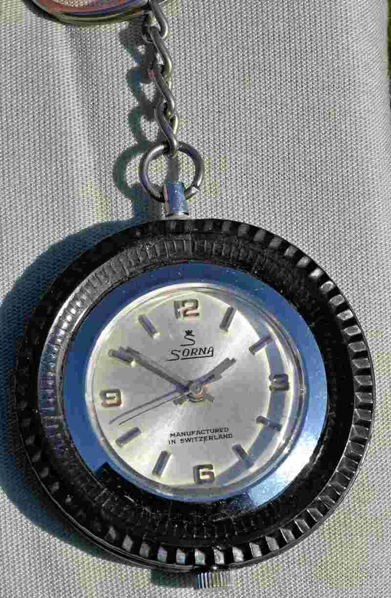 Rare Vintage Keychain Watch Tire Shape Excellent Condition